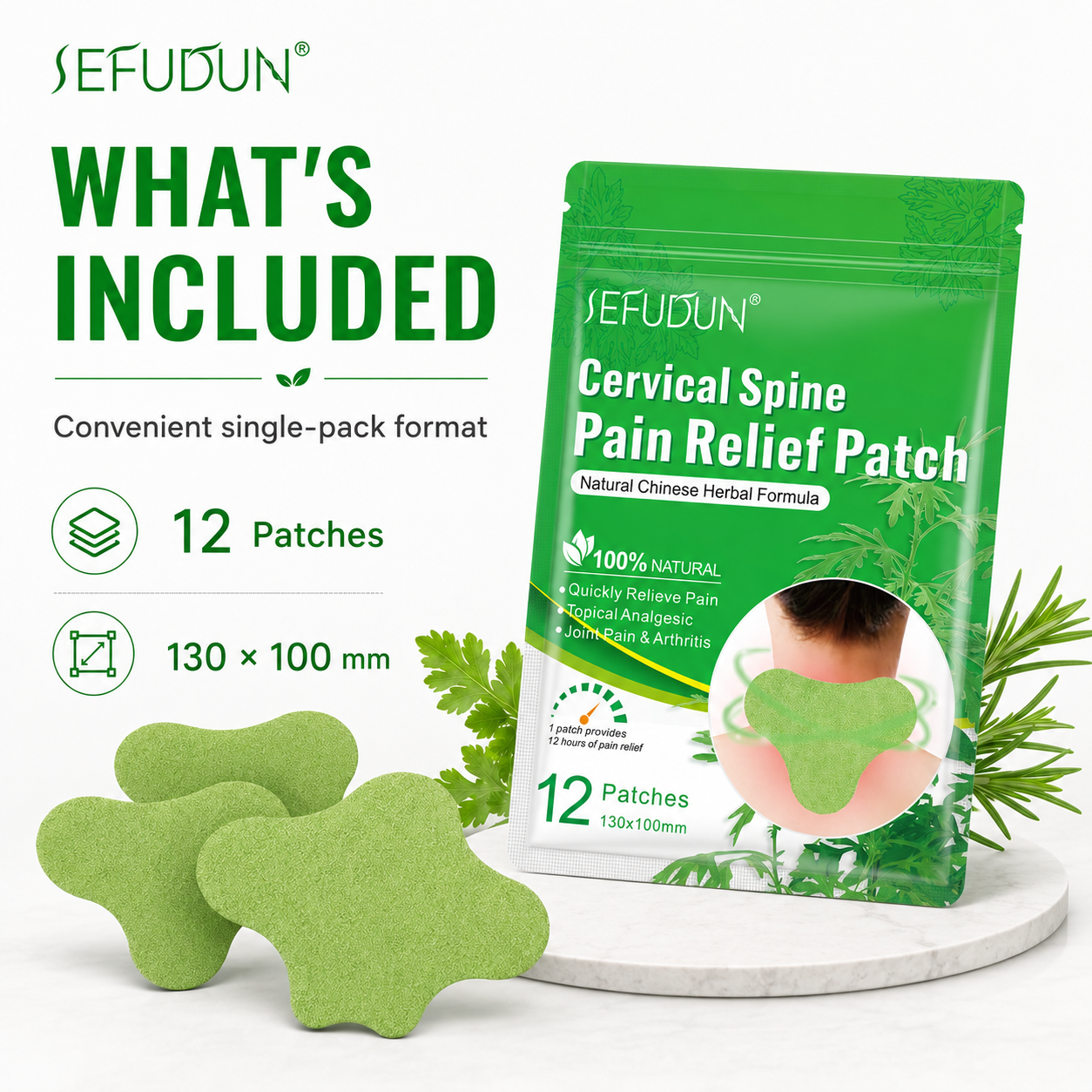 Wormwood Heat Patches — Natural Relief for Knees, Back & Neck